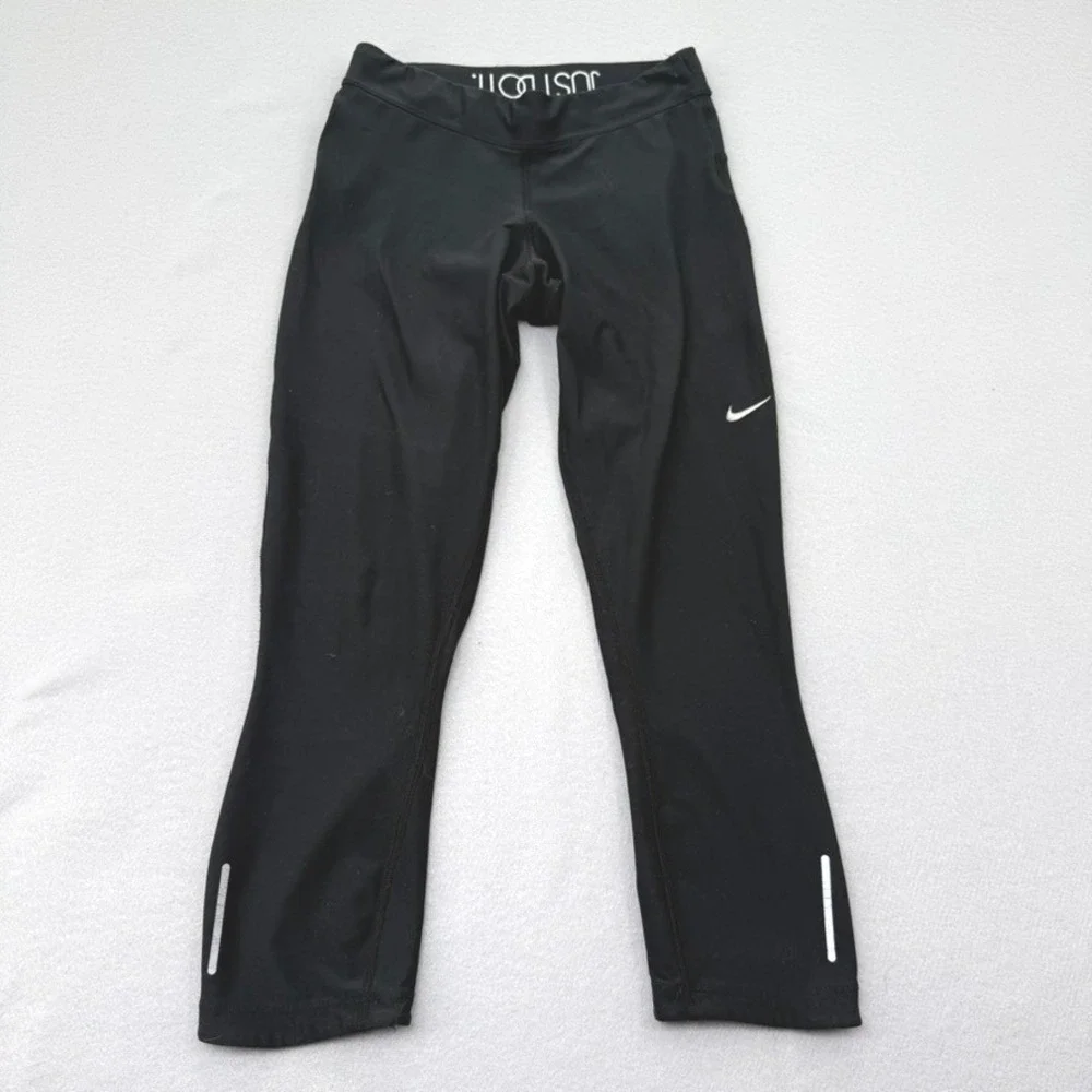 Nike Dri Fit Leggings Women S Black Crop Gorpcore Yoga Running Sporty Tights